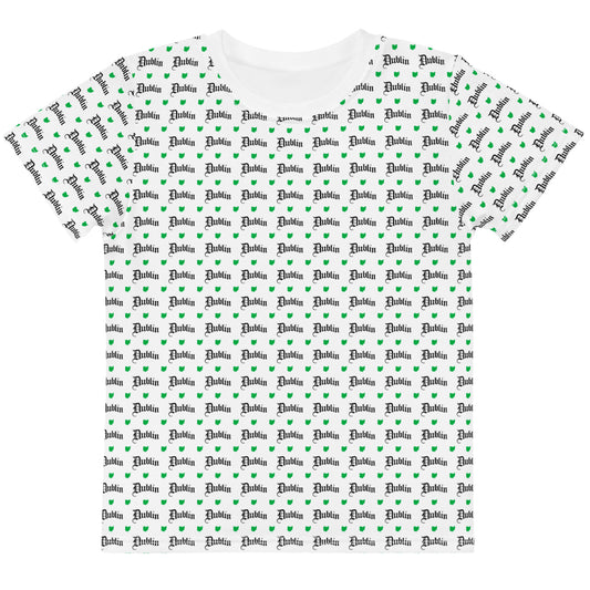 (pattern) DUBLIN + OH State shape - Kids crew neck t-shirt