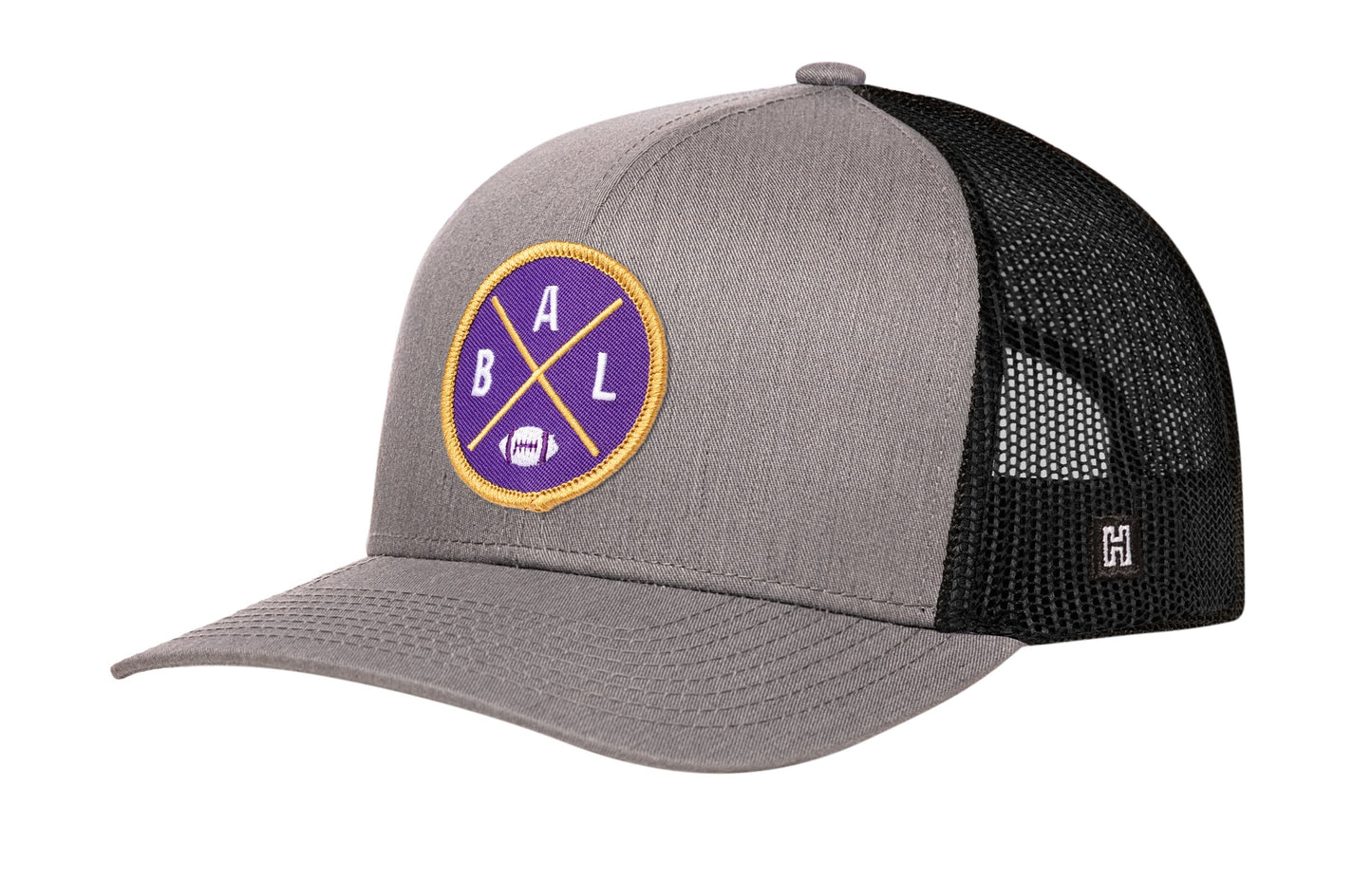 Baltimore Trucker Hat  |  Black BAL X Football Snapback