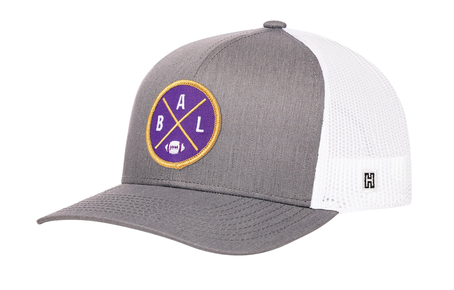 Baltimore Trucker Hat  |  Black BAL X Football Snapback