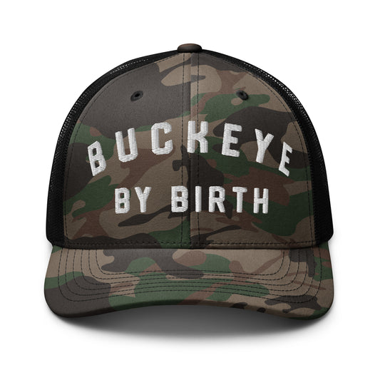 BUCKEYE BY BIRTH-Camouflage trucker hat