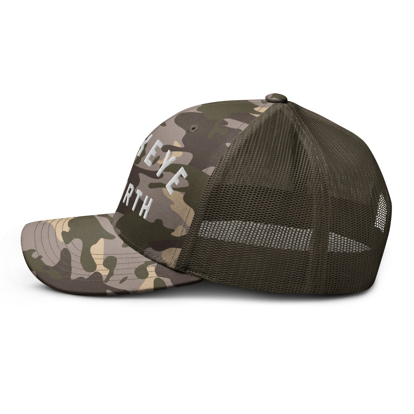 BUCKEYE BY BIRTH-Camouflage trucker hat