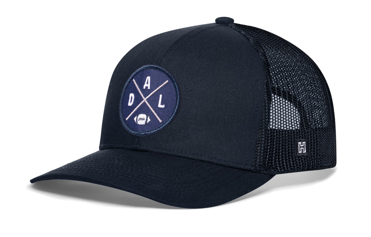 Dallas Trucker Hat  |  Gray-White DAL X Football Snapback
