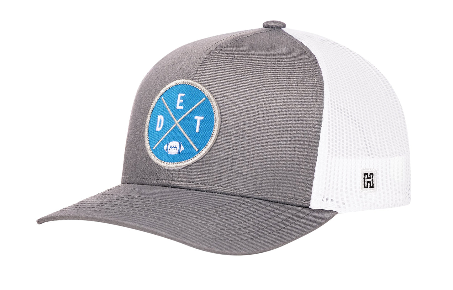 Detroit Trucker Hat  |  Black DET X Football Snapback