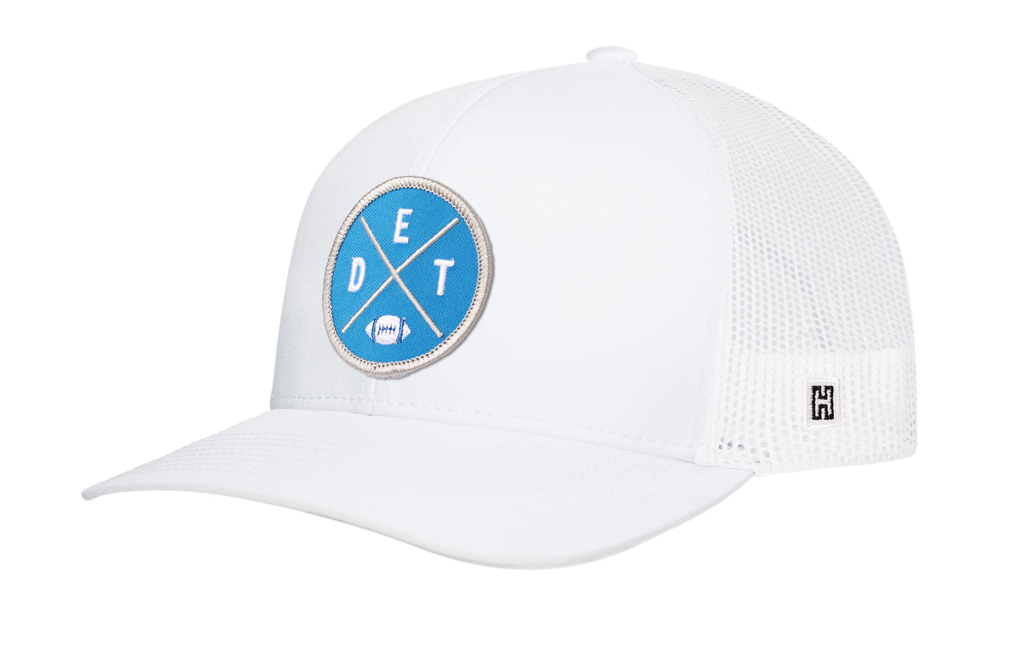 Detroit Trucker Hat  |  Black DET X Football Snapback
