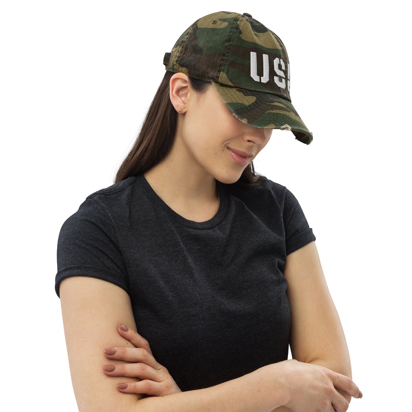 USA-Distressed ball cap