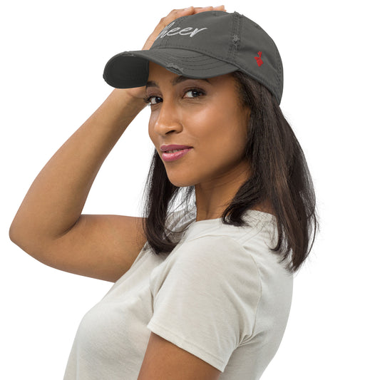 CHEER_TBC Identity (back)_TBC ICON (side)_(3 print areas)-Distressed Dad Hat