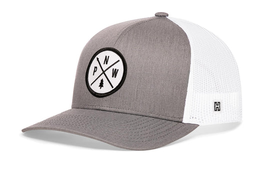 PNW Trucker Hat | Gray-White PNW X Snapback