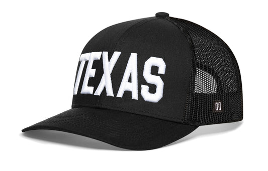 Texas Trucker Hat | Black TEXAS Snapback