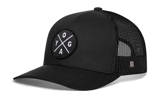 YOGA Trucker Hat | Black Fitness Snapback