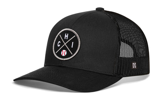 Chicago Trucker Hat | Silver CHI X Baseball Snapback