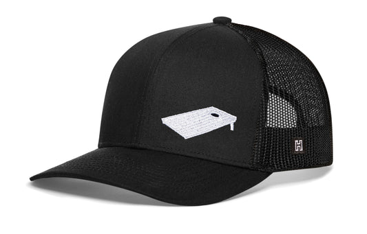 Cornhole Board Trucker Hat | Black Bags Snapback