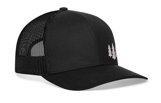 Three Pine Trees Trucker Hat | Black Outdoors Snapback