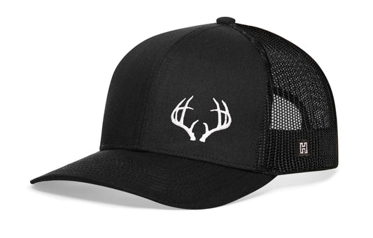 Buck Antler Trucker Hat | Black Buck Antler Snapback