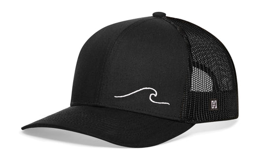 Wave Trucker Hat | Black Beach Snapback