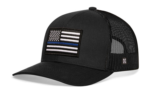 Thin Blue Line Trucker Hat | Black Police Snapback