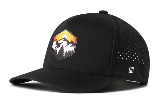 Hexagon Mountain Trees Performance 5-Panel Hat | Outdoors Flexfit Snapback
