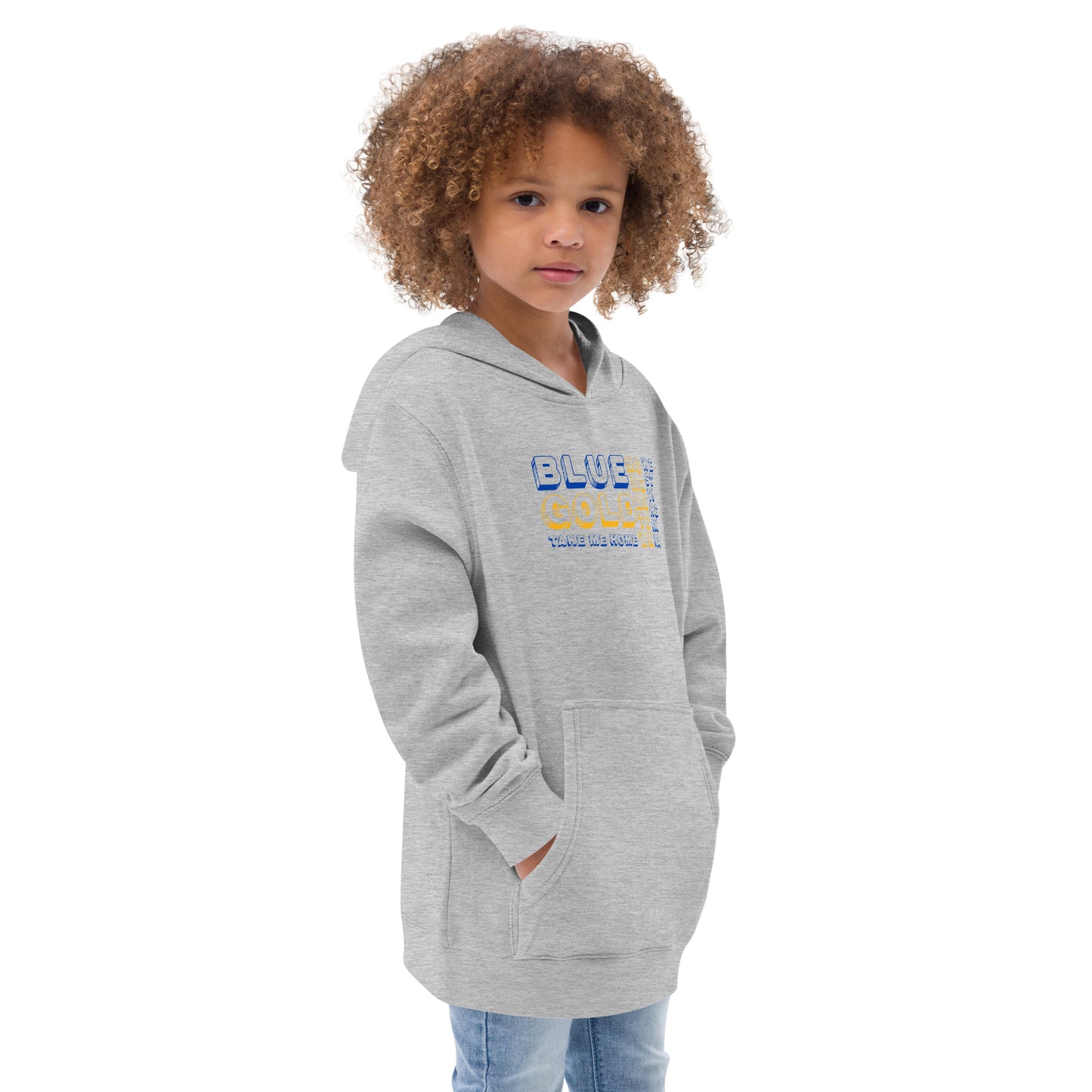 BLUE & GOLD. TAKE ME HOME. MORGANTOWN. WEST VIRGINIA. - Kids fleece hoodie