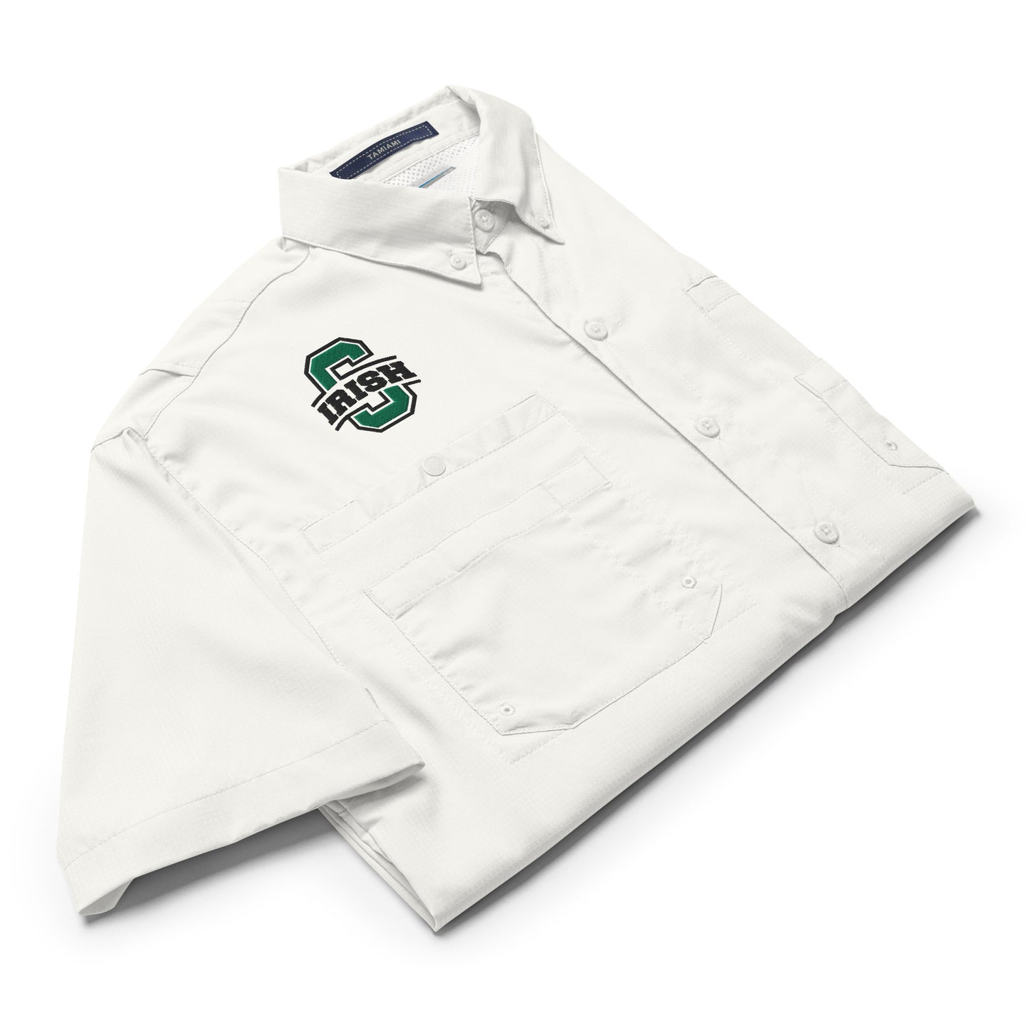 SCIOTO Block S logo_IRISIH-Men’s Columbia short sleeve button shirt