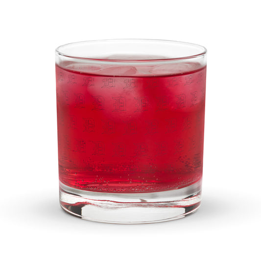 Script D pattern - Rocks glass