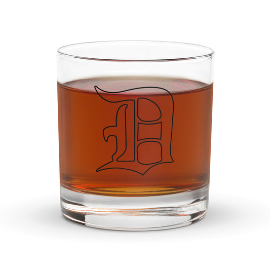 Script D (single monogram) - Rocks glass