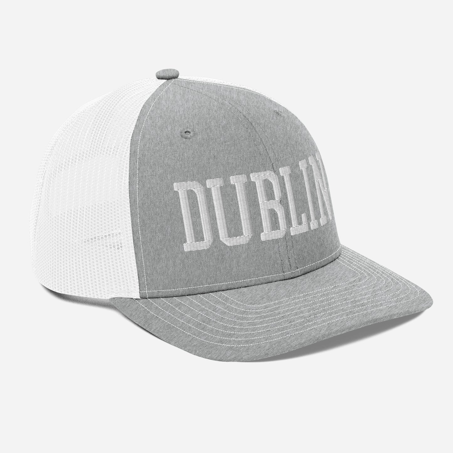 DUBLIN (simple white on gray)-Trucker Cap