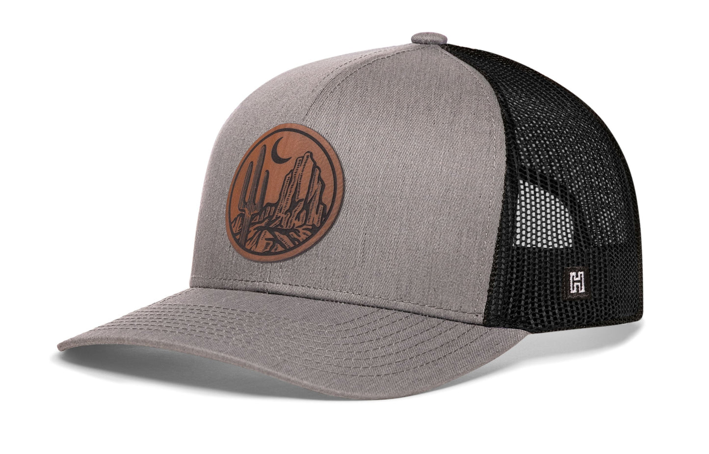 Southwest Sunset Trucker Hat  |  Faux Leather Desert Snapback