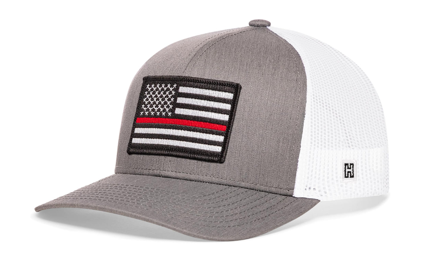 Thin Red Line Trucker Hat  |  Black Fire Snapback