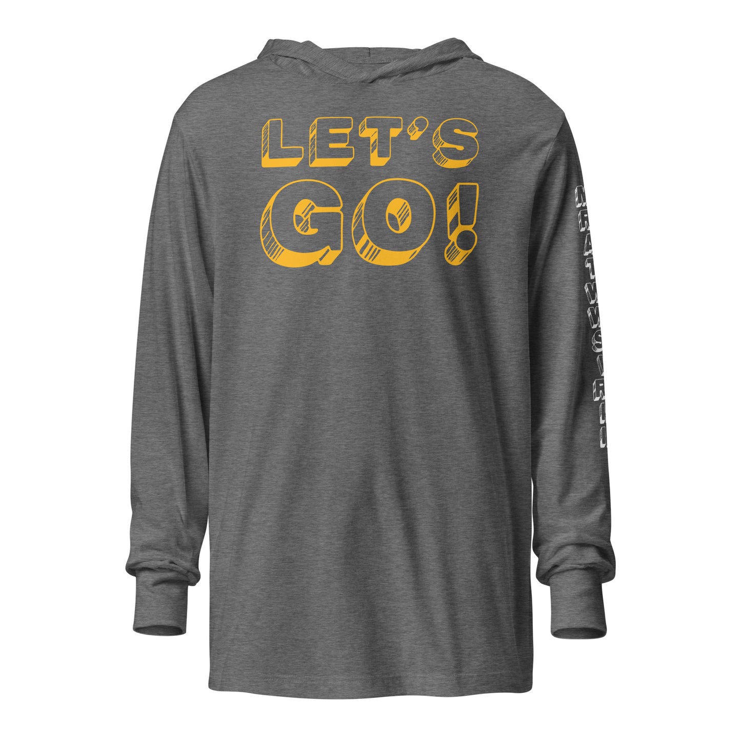 LET'S GO. MORGANTOWN WEST VIRGINIA (sleeve graphic)-Hooded long-sleeve tee