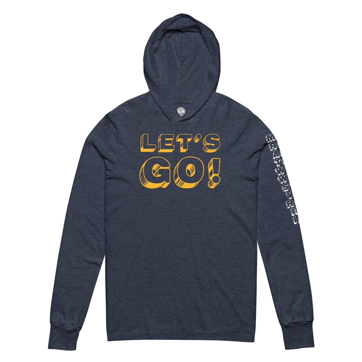 LET'S GO. MORGANTOWN WEST VIRGINIA (sleeve graphic)-Hooded long-sleeve tee