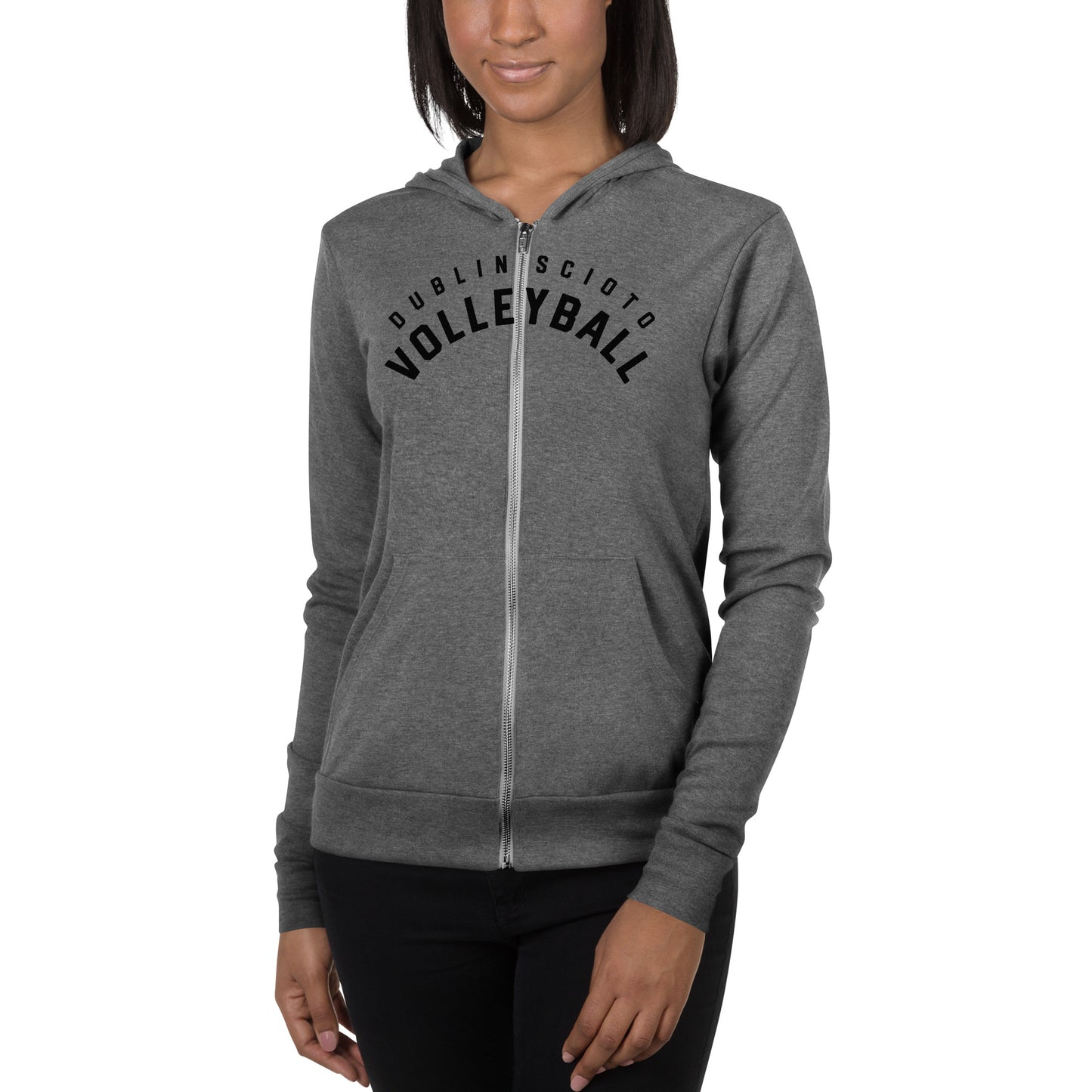 DUBLIN SCIOTO_VOLLEYBALL (arched type) - Unisex zip hoodie