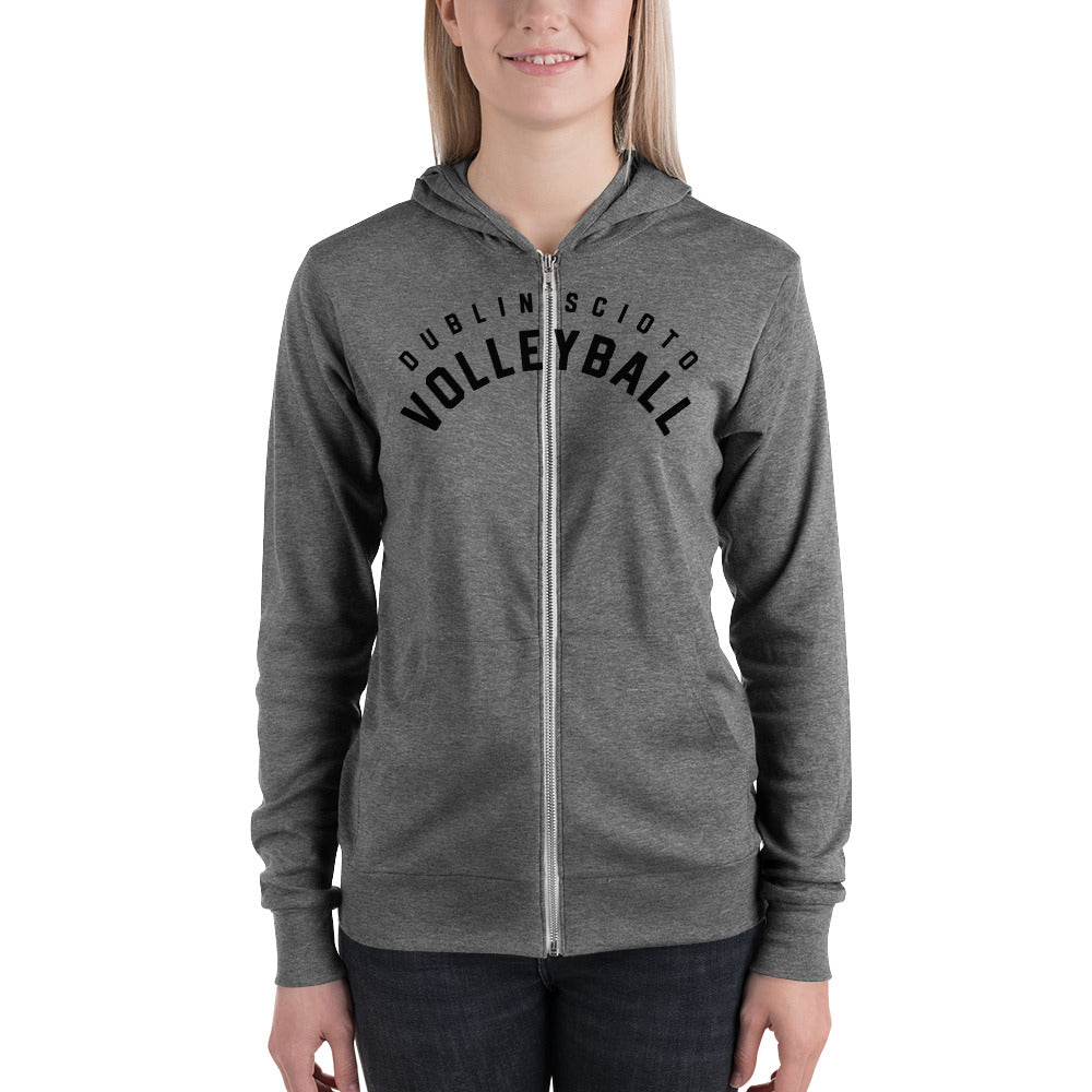 DUBLIN SCIOTO_VOLLEYBALL (arched type) - Unisex zip hoodie