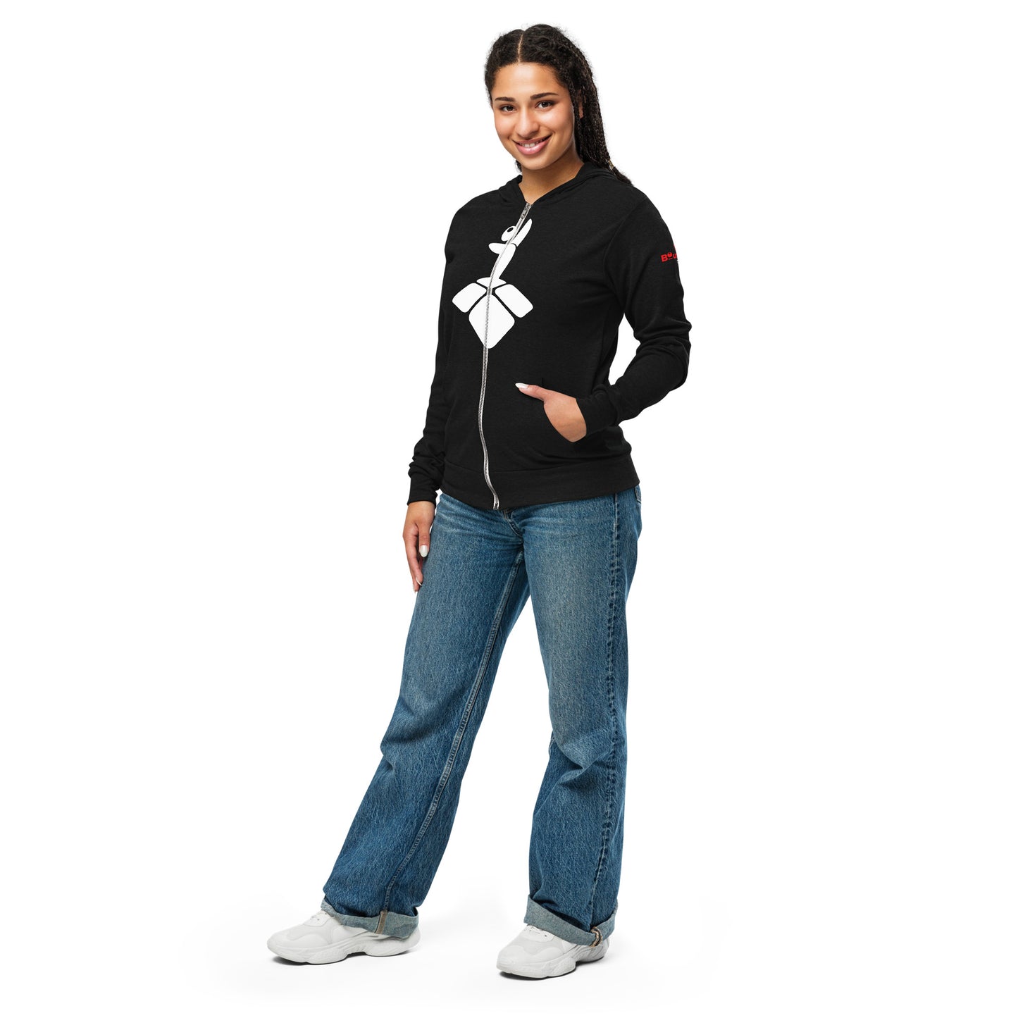 TBC ICON (large front)_TBC identity (left sleeve)-Unisex zip hoodie