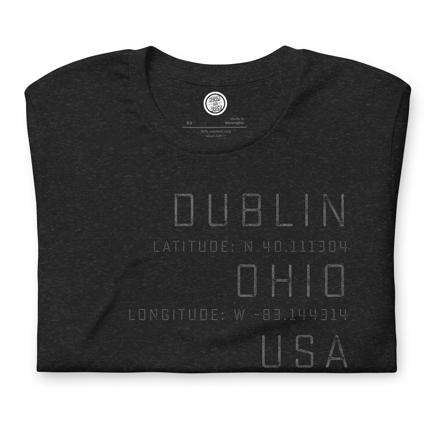 DUBLIN OHIO USA_LONGITUDE LATITUDE-Unisex t-shirt