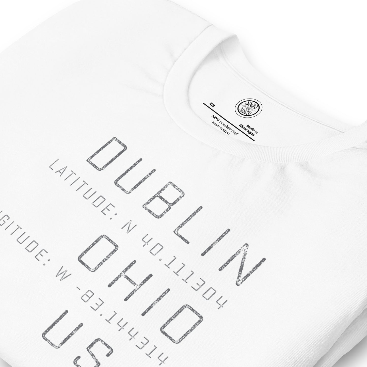 DUBLIN OHIO USA_LONGITUDE LATITUDE-Unisex t-shirt