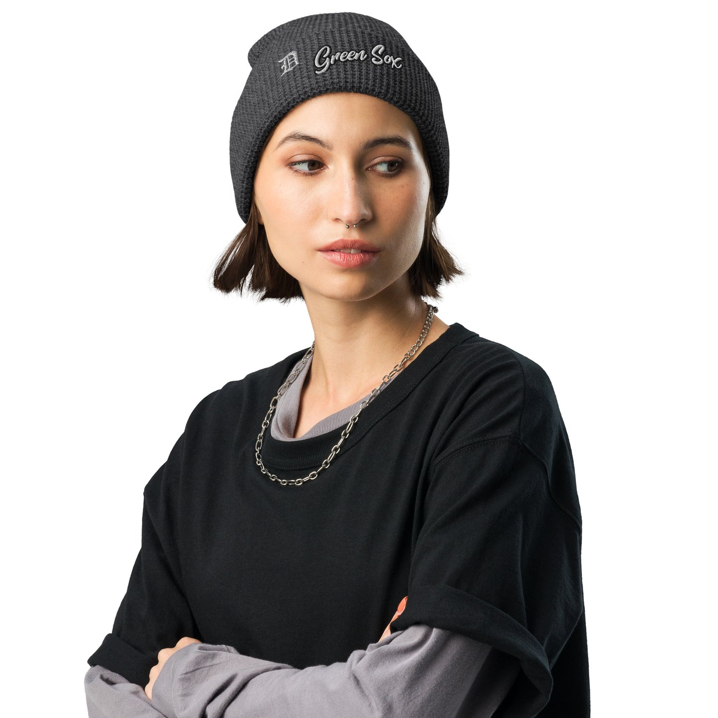 Script D + Script Green Sox - Waffle beanie