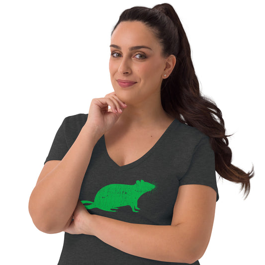 RAT (distressed)-Women’s recycled v-neck t-shirt