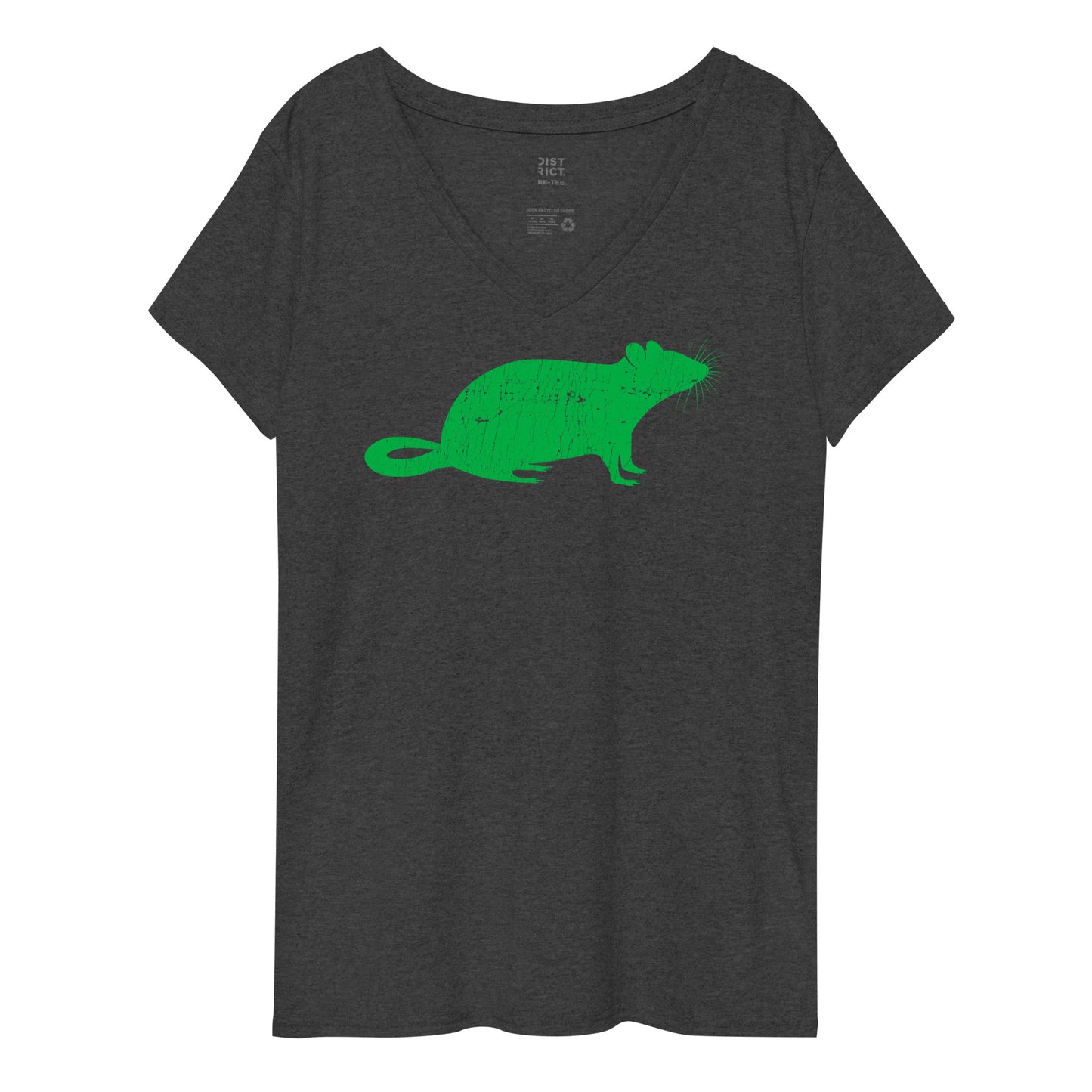 RAT (distressed)-Women’s recycled v-neck t-shirt
