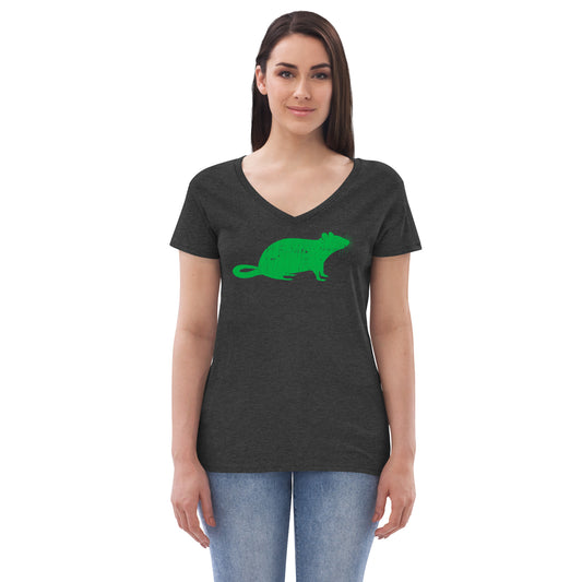 RAT (distressed)-Women’s recycled v-neck t-shirt