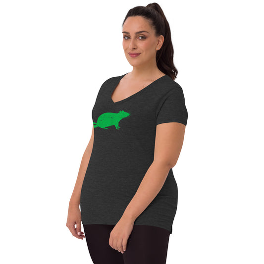 RAT (distressed)-Women’s recycled v-neck t-shirt