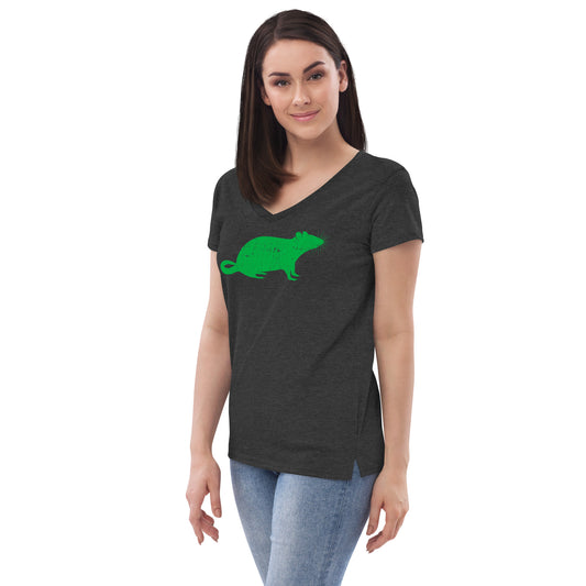 RAT (distressed)-Women’s recycled v-neck t-shirt