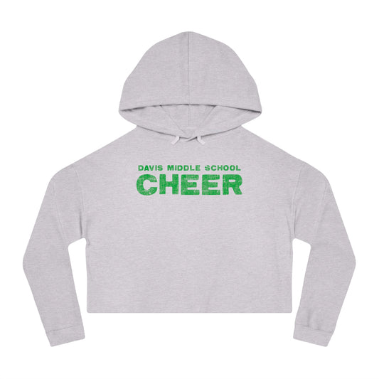 DAVIS MIDDLE SCHOOL CHEER_Distressed-Women’s Cropped Hooded Sweatshirt