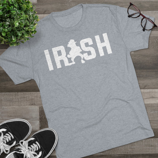 IRISH MAN™ ORIGINAL LOGO-white-Unisex Tri-Blend Crew Tee