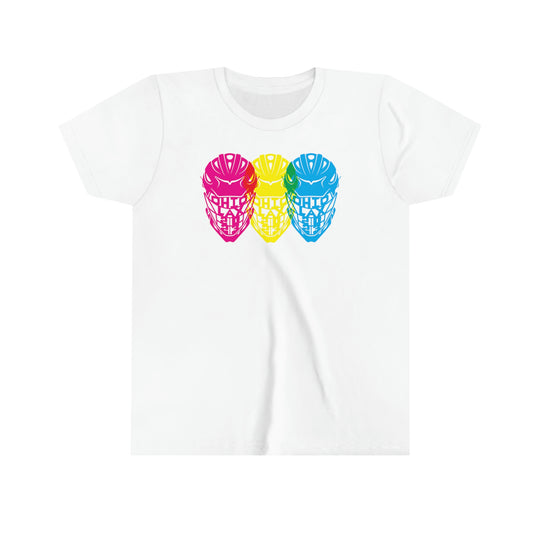 LACROSSE HELMET_TRI-COLOR (overlap)-Youth Short Sleeve Tee