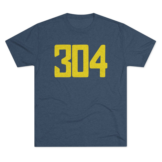 304 Area Code-Men's Tri-Blend Crew Tee