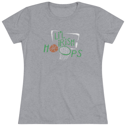 LITTLE IRISH HOOPS-Distressed-Women's Triblend Tee