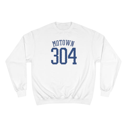 MOTOWN arched_304 (mesh typography)-Champion Sweatshirt