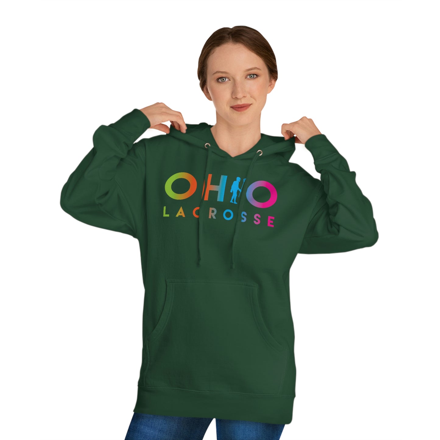 COLOR FADE OHIO LACROSSE_(back) LAX PLAYER-Unisex Hooded Sweatshirt