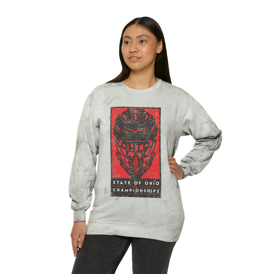 LTD_HELMET_OHIO LAX 2023-(back) OH LAX-Unisex Color Blast Crewneck Sweatshirt