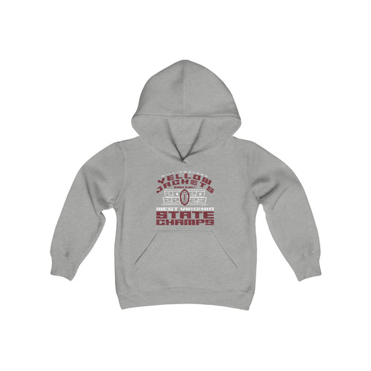 WILLIAMSTOWN YELLOW JACKETS 2022-2023 FOOTBALL GRAPHIC STATE CHAMPS-Youth Heavy Blend Hooded Sweatshirt