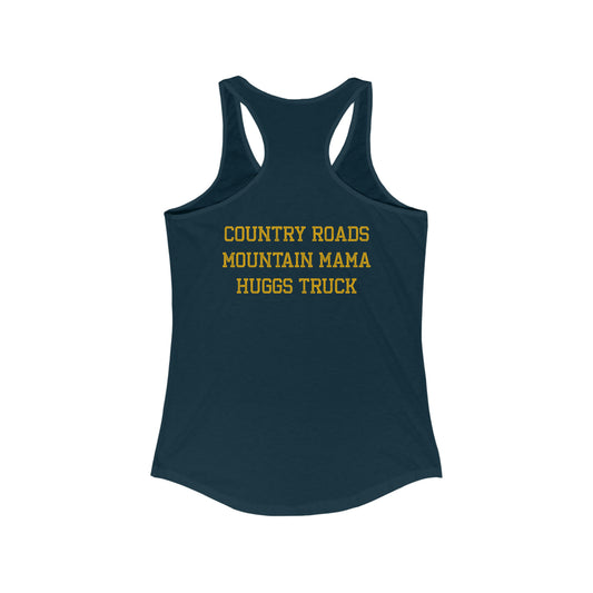 WBGV_(back) COUNTRY ROADS_MOUNTAIN MAMA_HUGGS TRUCK-Women's Ideal Racerback Tank